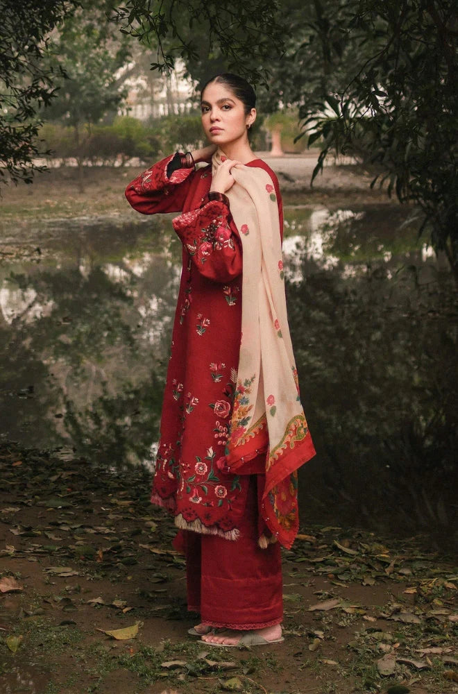 3PC LAWN EMBROIDERED DRESS WITH ORGANZA PRINT DUBATA-SS-10 RP