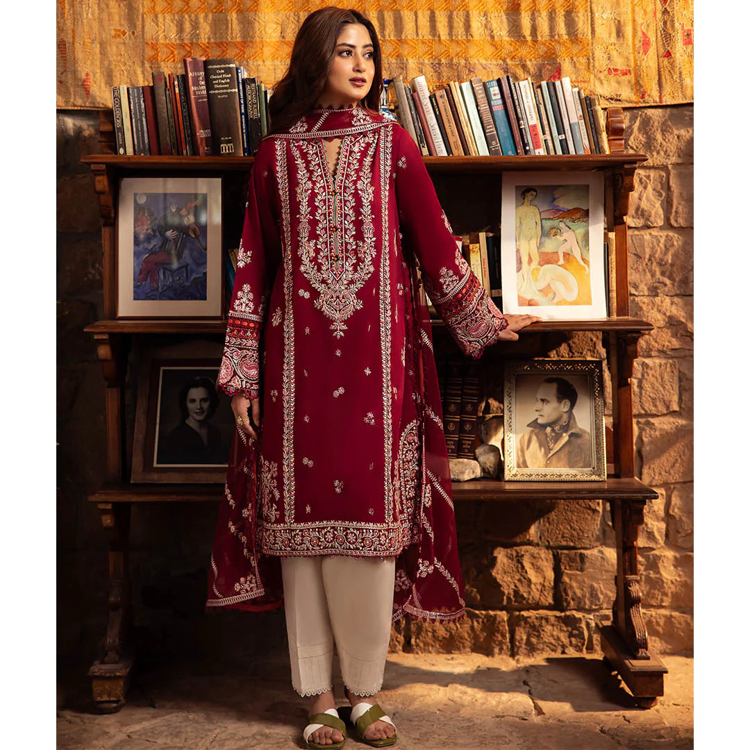 3PC LAWN EMBROIDERED DRESS WITH EMBROIDERED CHIFFON DUBATA-SS-04 RP