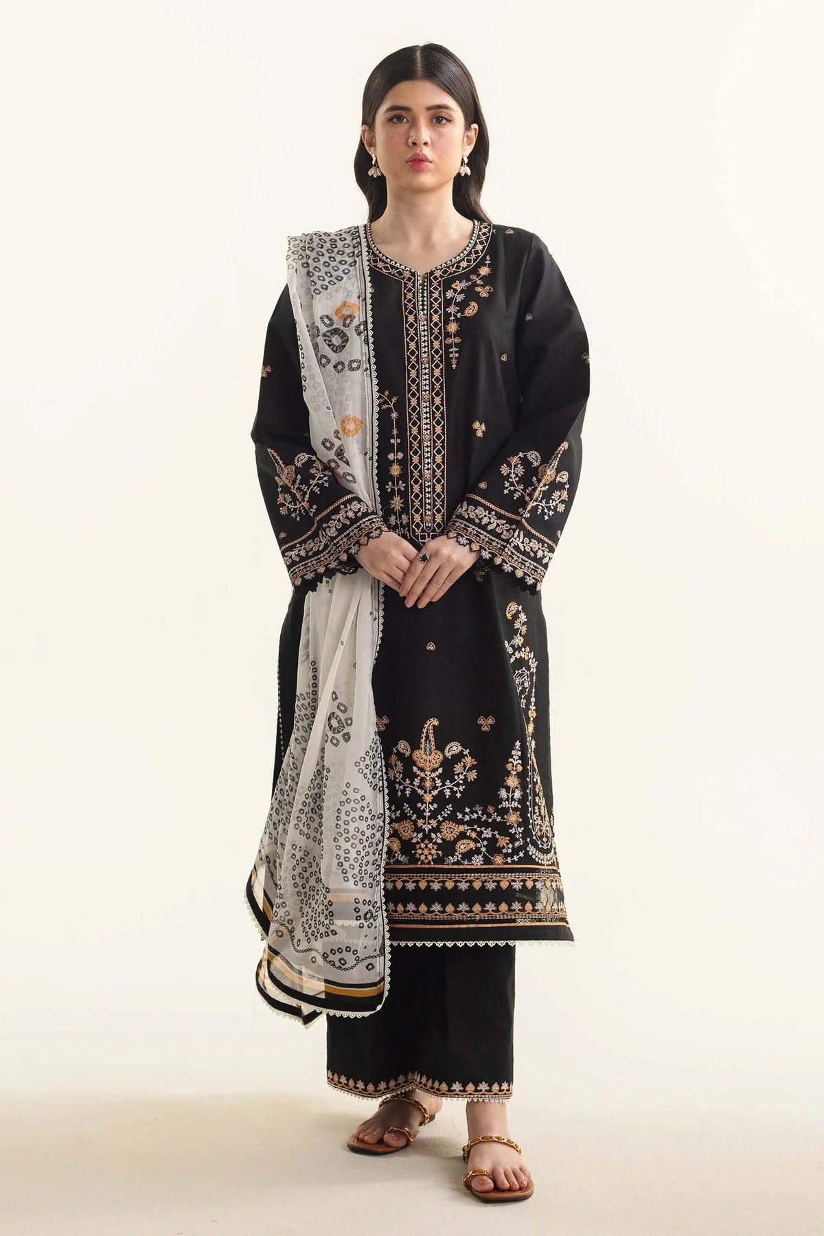 3PC LAWN EMBROIDERED DRESS WITH DIAMOND PRINT DUBATA-SS-13 RP