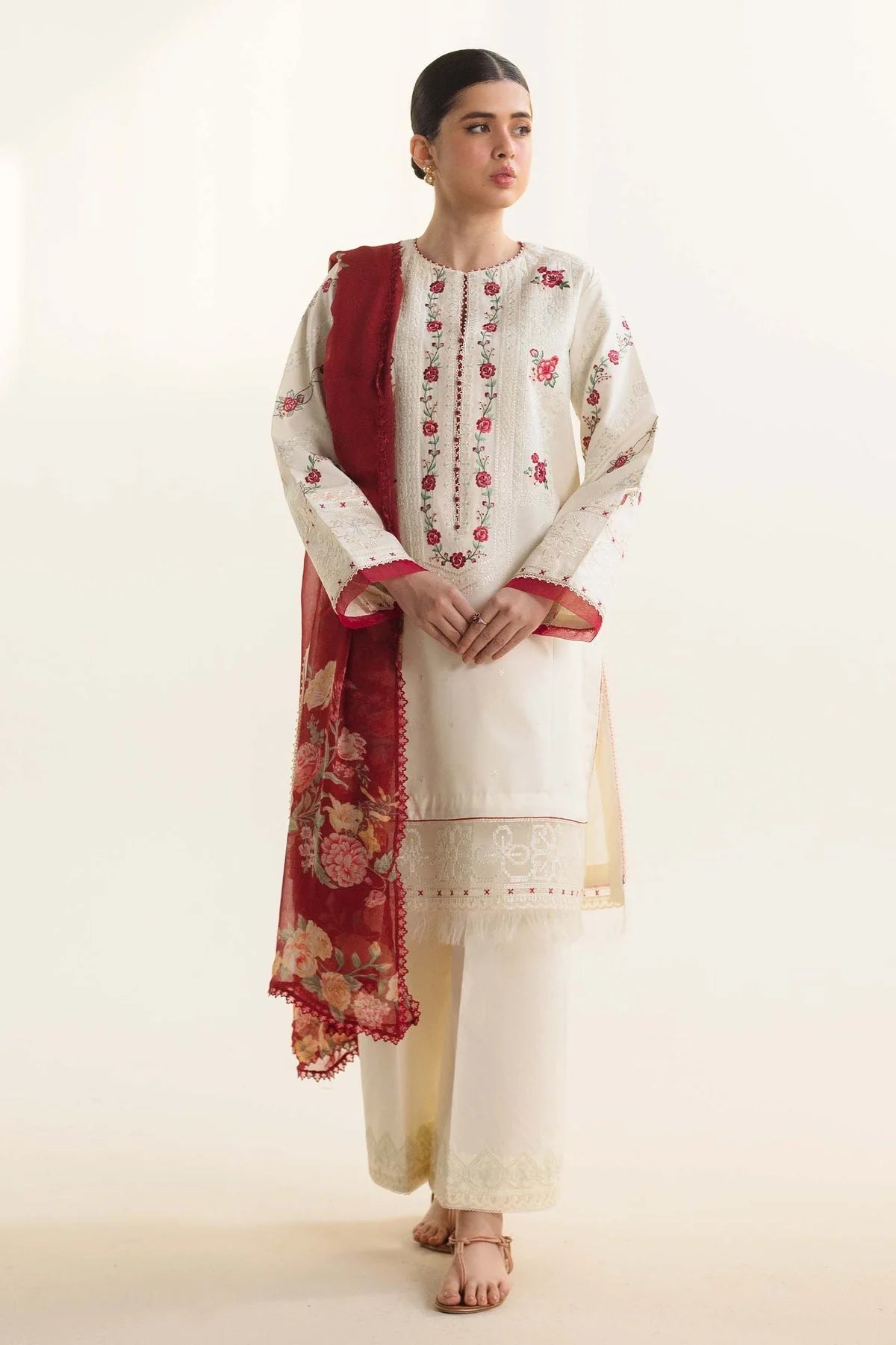 3PC LAWN EMBROIDERED DRESS WITH DIAMOND PRINT DUBATA-SS-09 RP