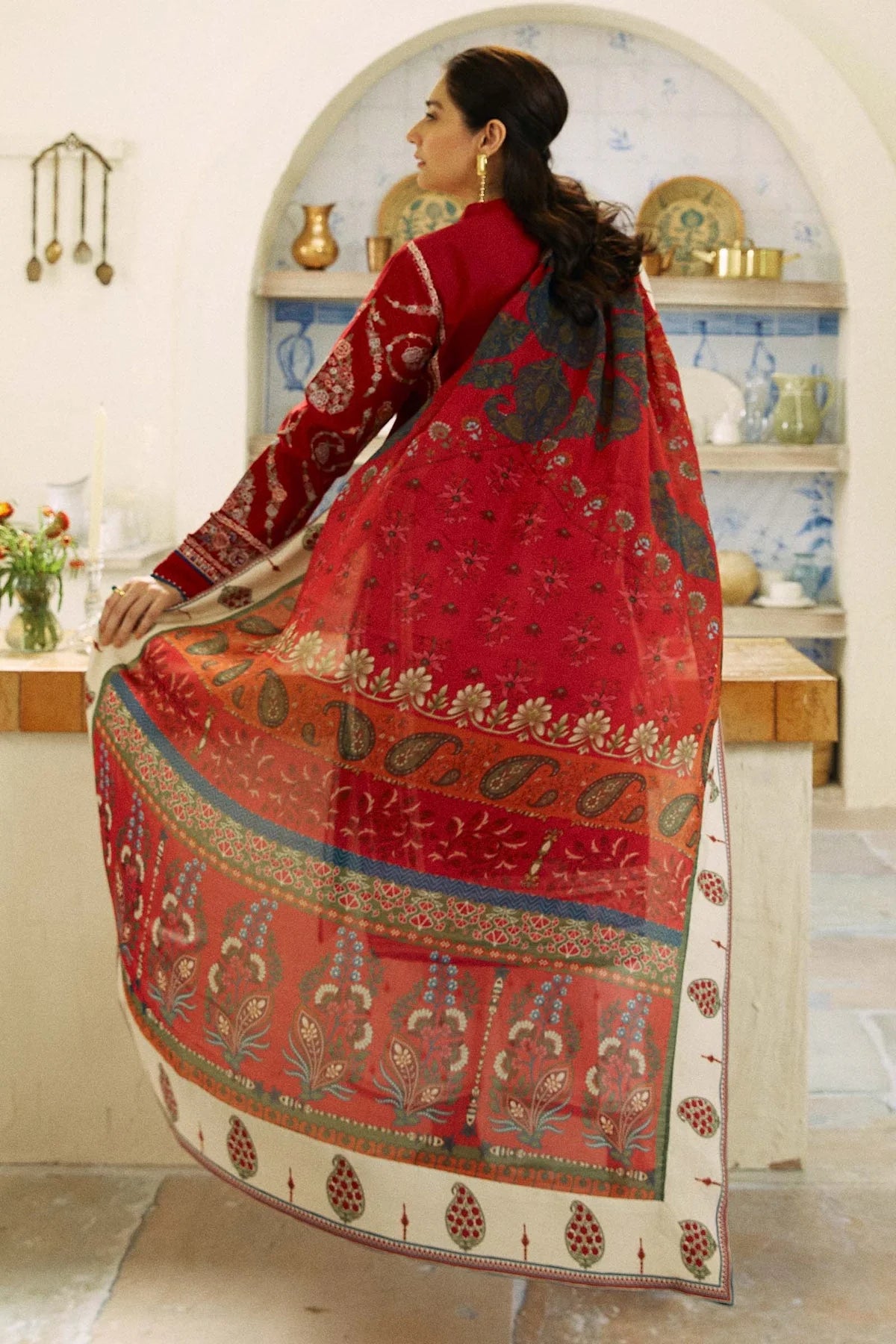 3PC EMBROIDERED DHANAK DRESS-SS-2 RP