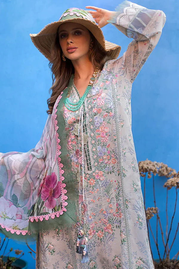 3 PC DIGITAL PRINT LAWN WITH EMBROIDERED PATCH -SS-24 RP