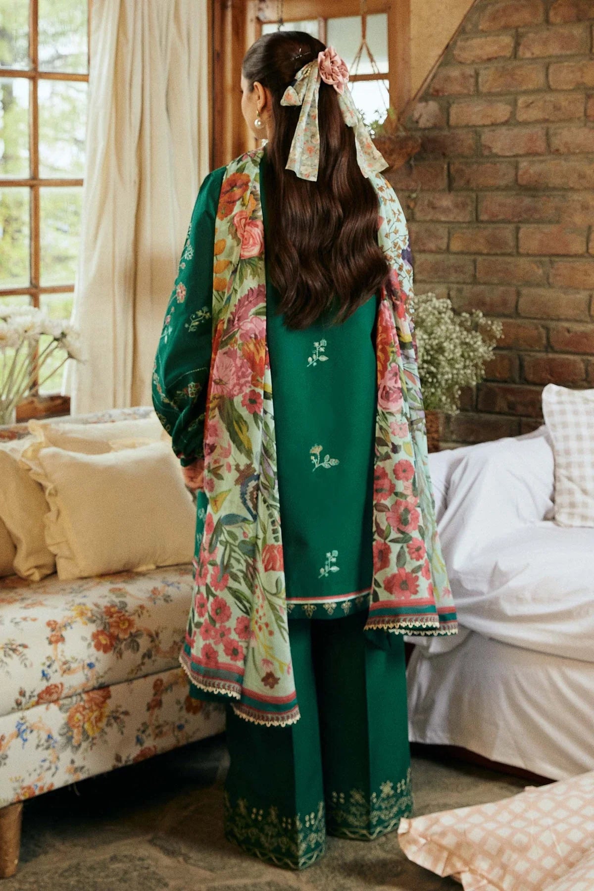 3PC LAWN EMBROIDERED DRESS WITH DIAMOND PRINT DUBATA-SS-11 RP