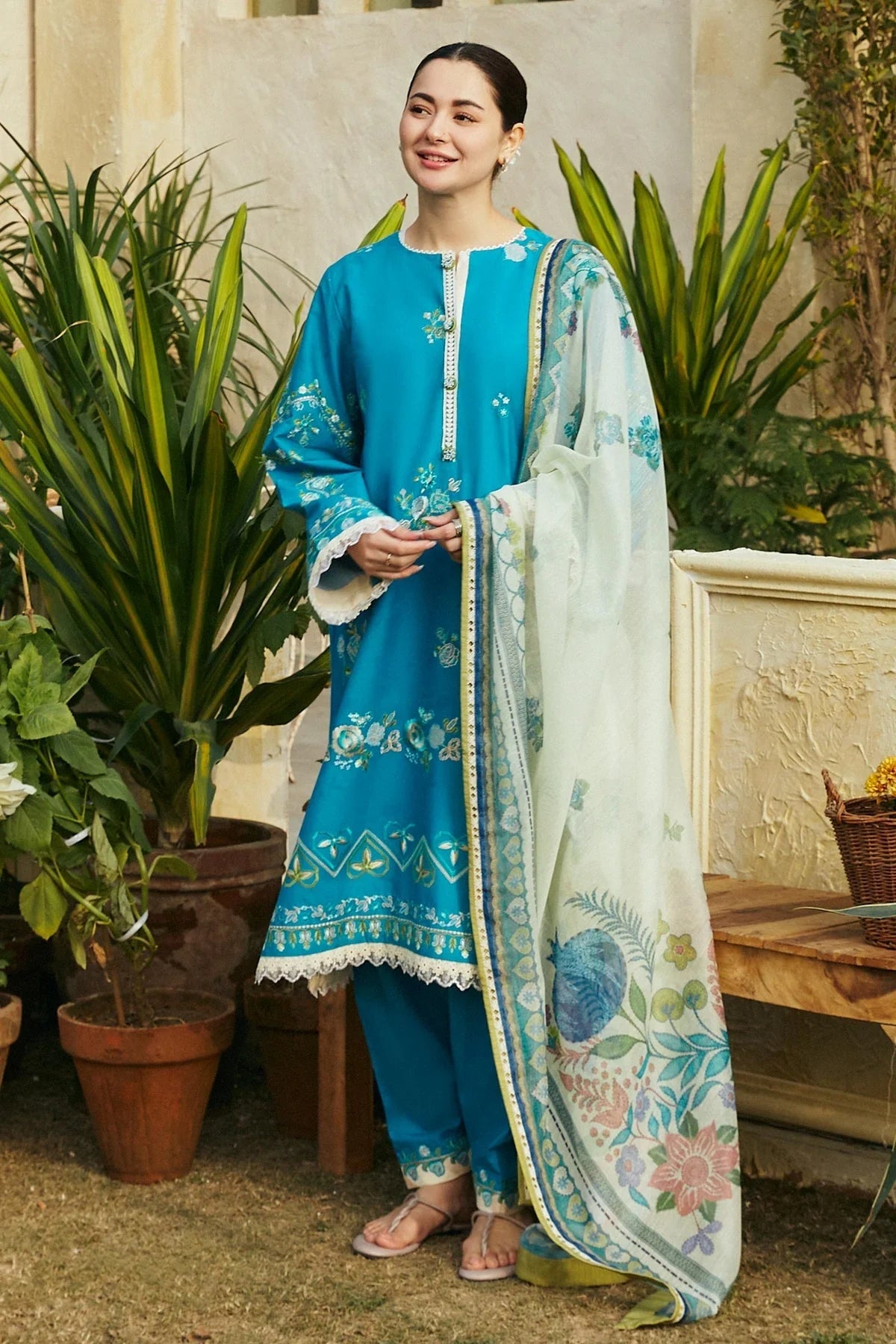 3PC LAWN EMBROIDERED DRESS WITH DIAMOND PRINT DUBATA- SS-02 RP