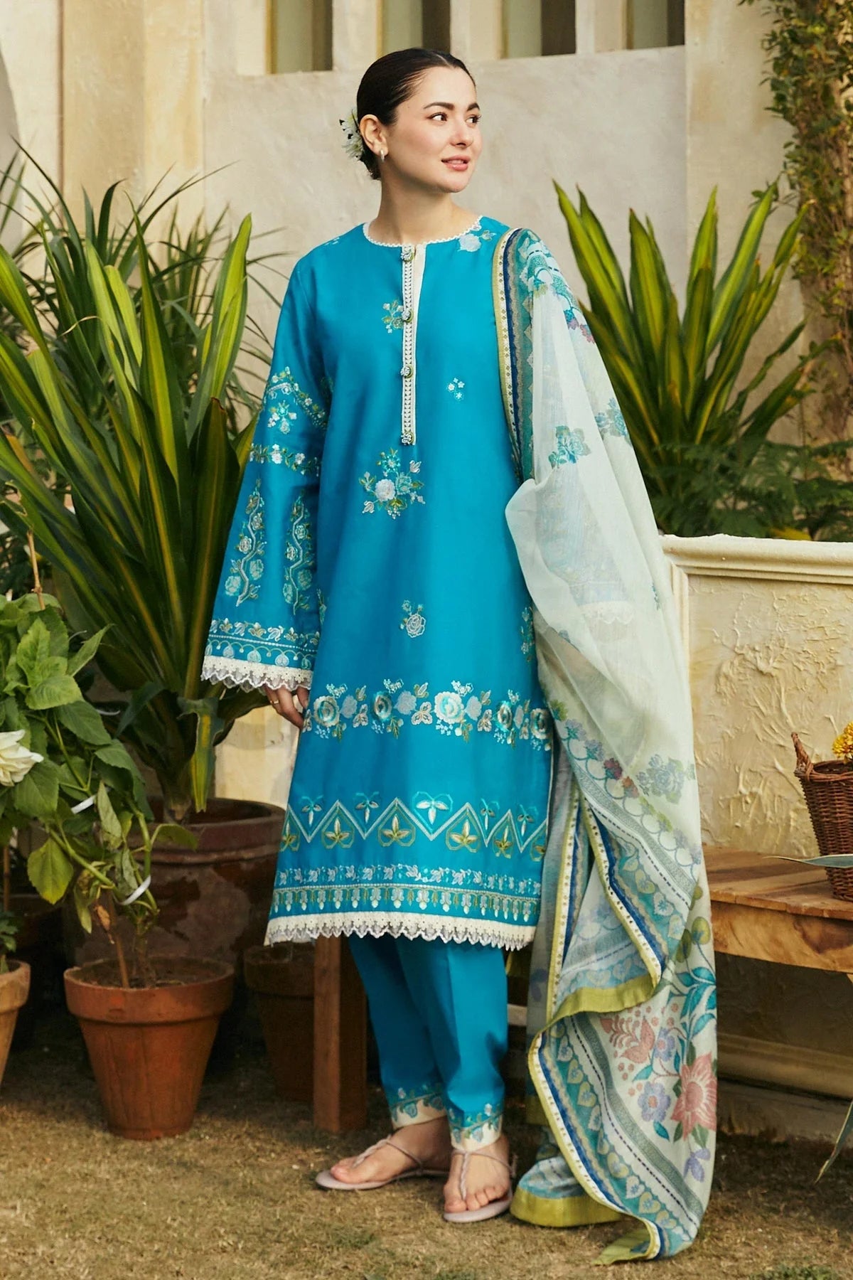 3PC LAWN EMBROIDERED DRESS WITH DIAMOND PRINT DUBATA- SS-02 RP